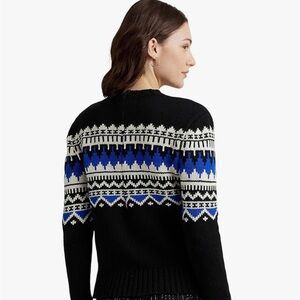 NWT Womens POLO RAPLH LAUREN Fair Isle Wool Blend Crewneck Sweater